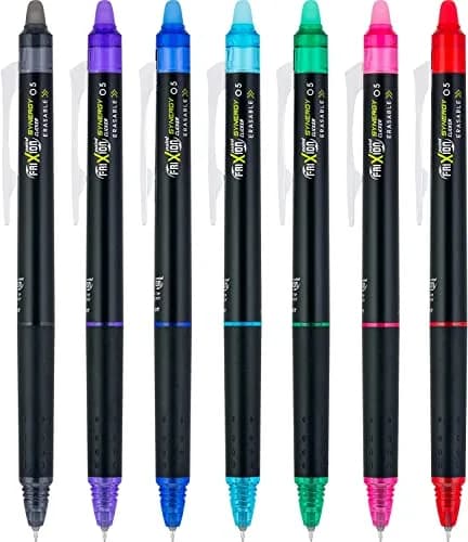 PILOT FriXion Synergy Clicker Erasable Pens 0.5mm 7-Pack Assorted Colors | Smooth Ink Flow thumbnail 2