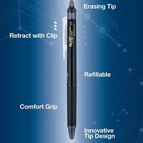 PILOT FriXion Synergy Clicker Erasable Pens 0.5mm 7-Pack Assorted Colors | Smooth Ink Flow thumbnail 3