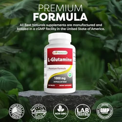 Best Naturals L-Glutamine 1000 mg 180 Tablets | Unflavored, 360 Tablets (Pack of 2) for Muscle & Immunity Support thumbnail 5