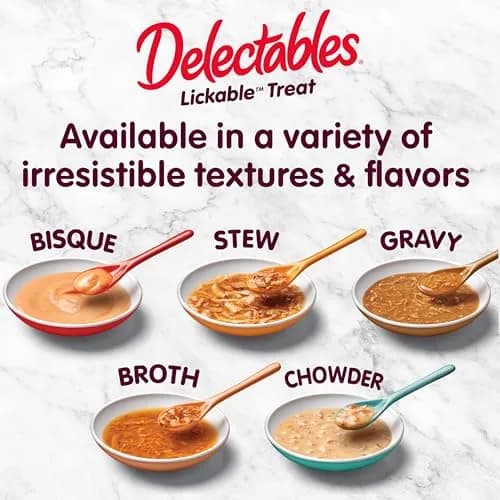 Delectables Non-Seafood Stew Lickable Wet Cat Treats Variety Pack 1.4oz (12 Pouches) | Entangled Meat & Sauce for Complete Licking thumbnail 7