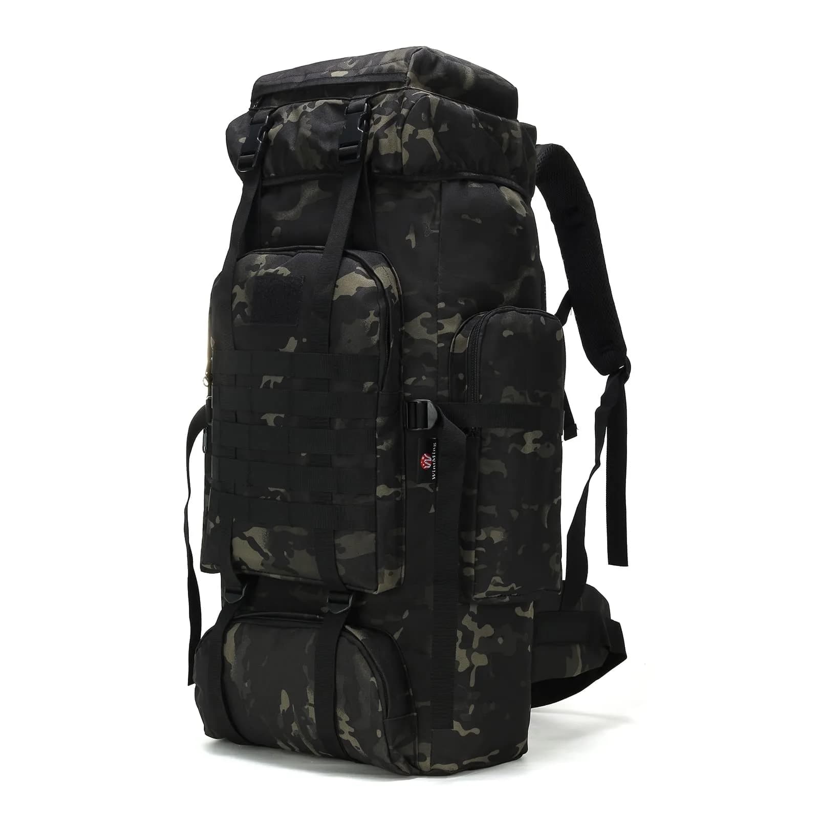 W WINTMING 70L Hiking Backpack with Molle System | Jungle Camouflage, Unisex-Adult — 70l-blackmix