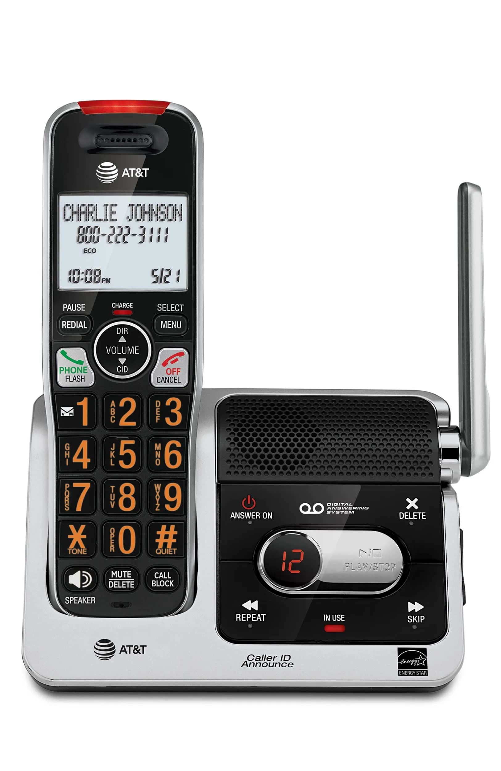 AT&T BL102 DECT 6.0 Cordless Phone with Answering Machine & Call Blocking | 1 Handset