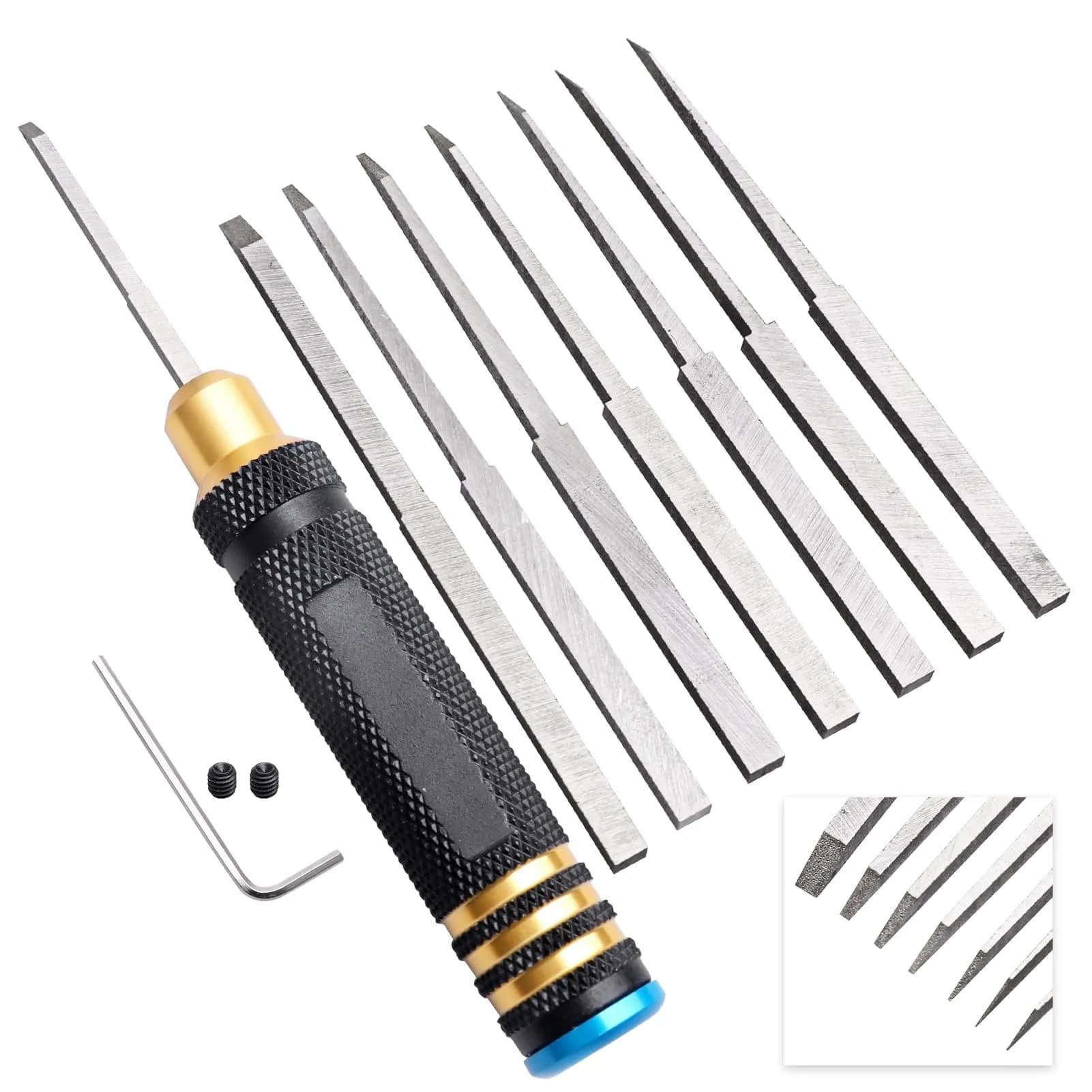 FriHobby 7-in-1 Scribe Tool Panel Line Scriber Blades 0.1-2.0mm | Precise, Ergonomic, for Gundam & Model Kits - main product image