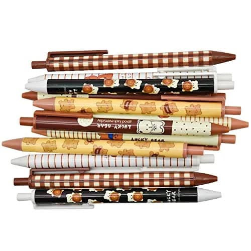 Maydahui 12 PCS Cute Bear Gel Pen Cartoon Girl Cookies | Smooth Ink, 0.5mm Fine Point, Retractable, Multicolor, Animal Design thumbnail 9