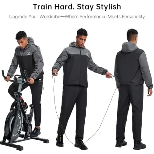 HOTSUIT Sauna Suit for Men Weight Loss Sweat Suits Gym Workout Exercise Sauna Jacket Pant Full Body, Gray, M | Scientific Water Weight Loss thumbnail 3