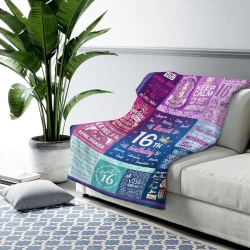 Wisegem Sweet 16 Blanket 60" x 50" | Perfect Gift for 16th Birthday Girl thumbnail 3