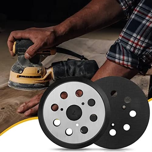Gnellkoor 5 Inch Orbital Sander Pad Replacement | 8 Dust Holes, 3 Screw Holes, 1 Inch Arbor thumbnail 8