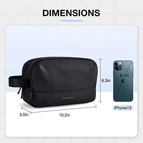 BAGSMART Travel Toiletry Bag for Men, Dopp Kit Water Resistant Shaving Bag for Toiletries Accessories, Black-Medium | Lightweight & TSA Approved thumbnail 5