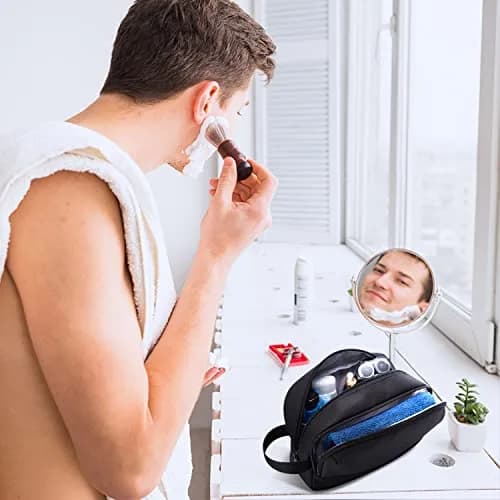 BAGSMART Travel Toiletry Bag for Men, Dopp Kit Water Resistant Shaving Bag for Toiletries Accessories, Black-Medium | Lightweight & TSA Approved thumbnail 6