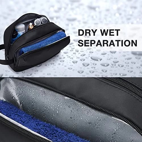 BAGSMART Travel Toiletry Bag for Men, Dopp Kit Water Resistant Shaving Bag for Toiletries Accessories, Black-Medium | Lightweight & TSA Approved thumbnail 2