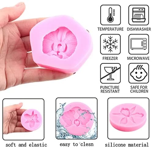 ZiXiang Orchid Flower Silicone Fondant Molds Set Of 4 | Food Grade, BPA-Free, Heat Resistant Up to 446°F thumbnail 2