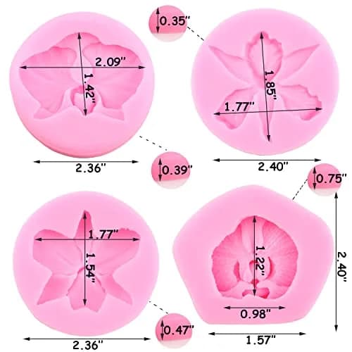 ZiXiang Orchid Flower Silicone Fondant Molds Set Of 4 | Food Grade, BPA-Free, Heat Resistant Up to 446°F thumbnail 3