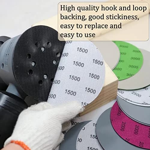 Aewio 5 inch No Hole Sanding Discs 125mm (5 inch) | 40PCS Grit #120-#3000 Wet Dry Sandpaper for Random Orbital Sanders thumbnail 4
