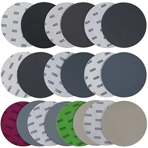 Aewio 5 inch No Hole Sanding Discs 40PCS (125mm) | Grit #320-#5000 Wet Dry Silicon Carbide for Orbital Sanders thumbnail 1