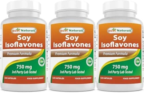 Best Naturals Soy Isoflavones 750 mg | Unflavoured Capsules for Menopause & Hormonal Balance thumbnail 1