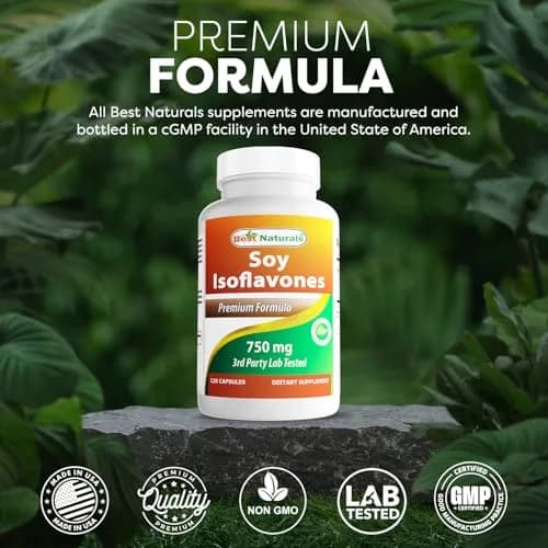 Best Naturals Soy Isoflavones 750 mg | Unflavoured Capsules for Menopause & Hormonal Balance thumbnail 5