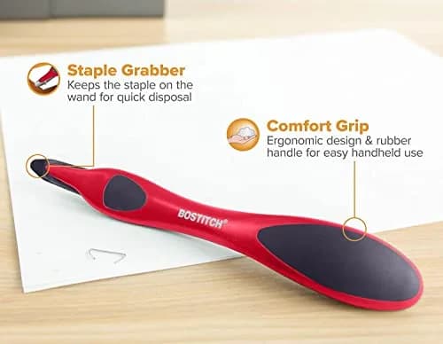 Bostitch Office Professional Magnetic Easy Staple Remover Tool 3 Pack Red Colored Staple Puller Stick | Stapler Remover thumbnail 3