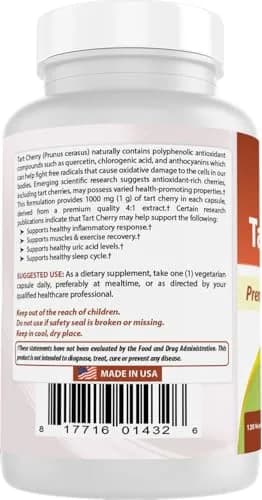 Best Naturals Tart Cherry Extract 1000 mg 240 Capsules | Antioxidant & Anti-inflammatory Support thumbnail 7