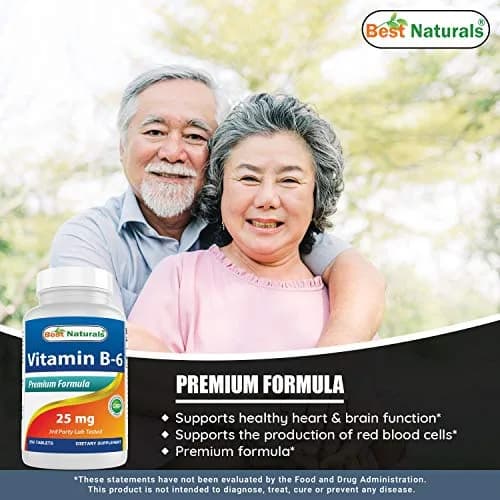Best Naturals Vitamin B6 25mg 250 Tablets | 250 Count (Pack of 2) | Non-GMO & Gluten-Free thumbnail 5