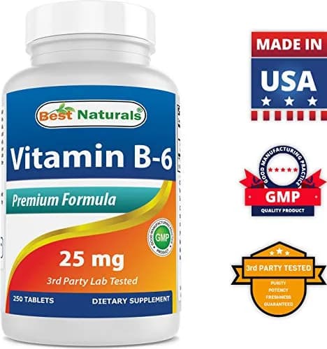 Best Naturals Vitamin B6 25mg 250 Tablets | 250 Count (Pack of 2) | Non-GMO & Gluten-Free thumbnail 8