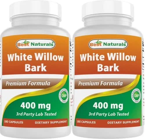 Best Naturals White Willow Bark 400 mg 180 Capsules | Supports Pain & Inflammation thumbnail 1