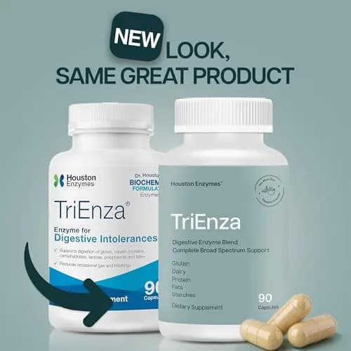 Houston Enzymes TriEnza Digestive Enzyme Supplement 60 Capsules | Supports Gluten, Casein, Soy Digestion thumbnail 7