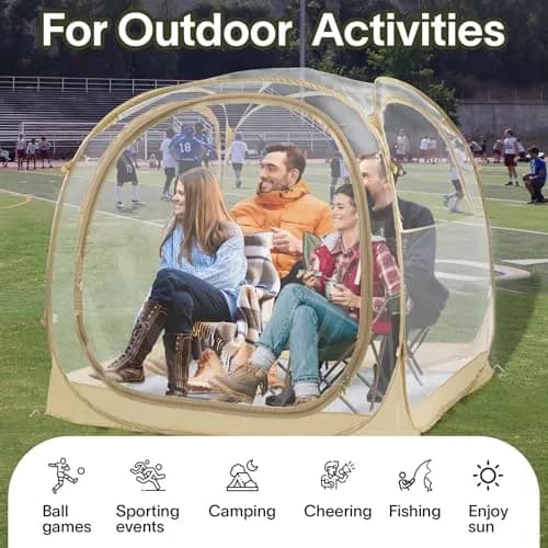 PrivatePod Sports Pod Pop-Up Sports Tent & Weather Tent 83"x83"x65"H | Cold Weather Outdoor Shelter for 4 thumbnail 6