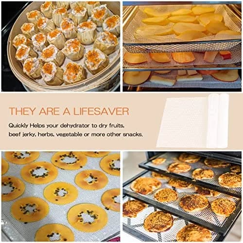 DOSTK Silicone Dehydrator Sheets 12 PCS 35.6cm x 35.6cm (14" x 14") | Premium Non-Stick Reusable Tray Liners thumbnail 7