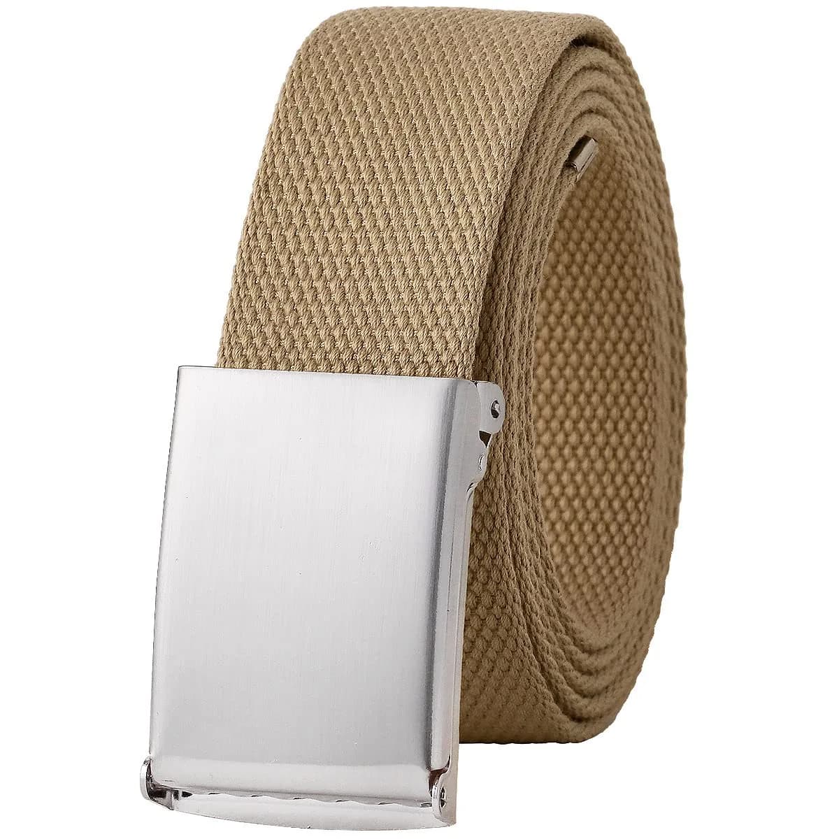 Falari Canvas Web Belt Fully Adjustable Cut to Fit Golf Belt with Flip Top Buckle - Pink | 38mm (1.5 Inch) Width — 135cm