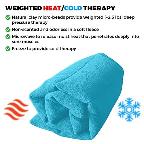 ComfortCloud Microwavable Heating Pad 7x22" Teal | Moist Heat for Back Pain Relief thumbnail 2