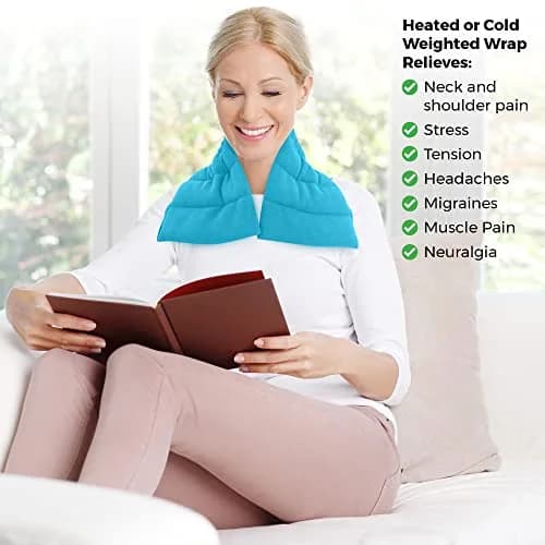 ComfortCloud Microwavable Heating Pad 7x22" Teal | Moist Heat for Back Pain Relief thumbnail 3