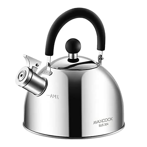 MAXCOOK 304 Stainless Steel Whistling Tea Kettle 2.1 Quart (2L) | Induction Stovetop Safe thumbnail 1