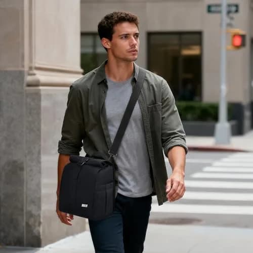 MIER Insulated Lunch Bag Roll-Top Lunchbox for Adults, Black | 16.5 L x 9 W x 11.75 D inches (426 L) thumbnail 5