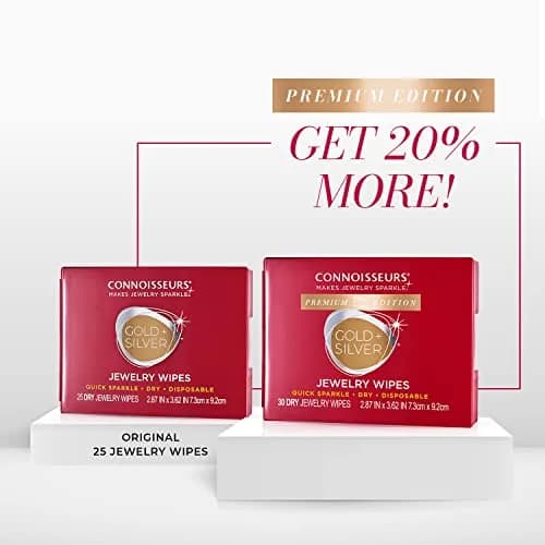 CONNOISSEURS Jewelry Wipes - 30 Pack | Fast Jewelry Cleaning & Tarnish Protection thumbnail 4