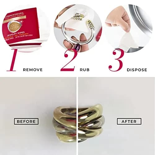 CONNOISSEURS Jewelry Wipes - 30 Pack | Fast Jewelry Cleaning & Tarnish Protection thumbnail 5