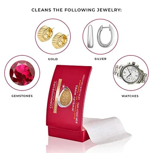 CONNOISSEURS Jewelry Wipes - 30 Pack | Fast Jewelry Cleaning & Tarnish Protection thumbnail 6
