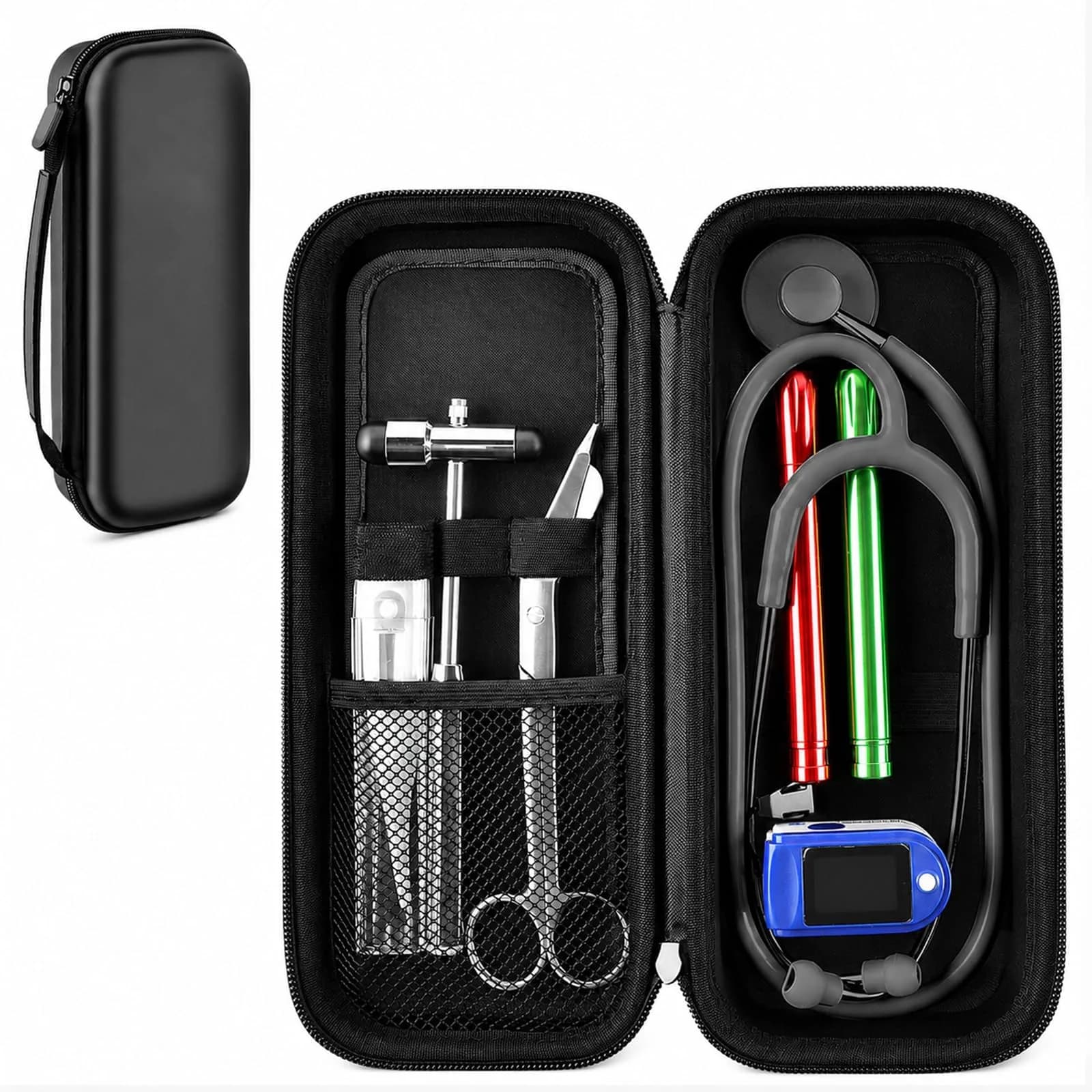 ALKOO Professional Healthcare Stethoscope Case for 3M Littmann Classic III/Cardiology IV, Black (11" L x 4.7" W x 2.4" H) | Protects Your Essential Medical Tool - main product image