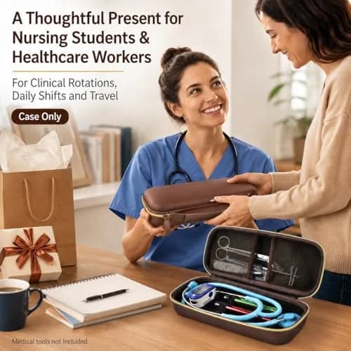 ALKOO Stethoscope Case for 3M Littmann Classic III/Cardiology IV, Brown, 27.7cm (11.02in) | Protects Your Diagnostic Tools thumbnail 6