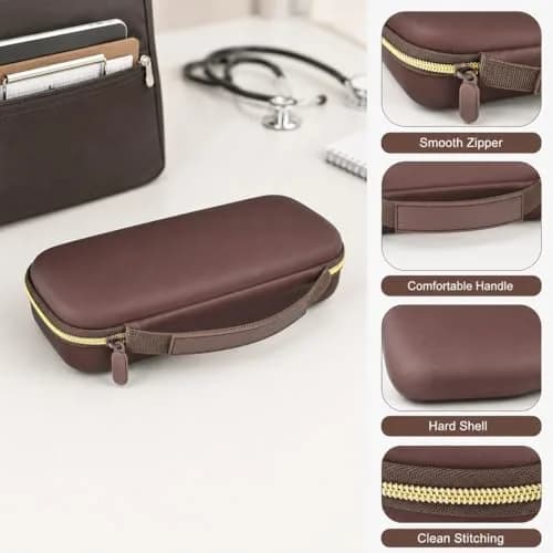 ALKOO Stethoscope Case for 3M Littmann Classic III/Cardiology IV, Brown, 27.7cm (11.02in) | Protects Your Diagnostic Tools thumbnail 8