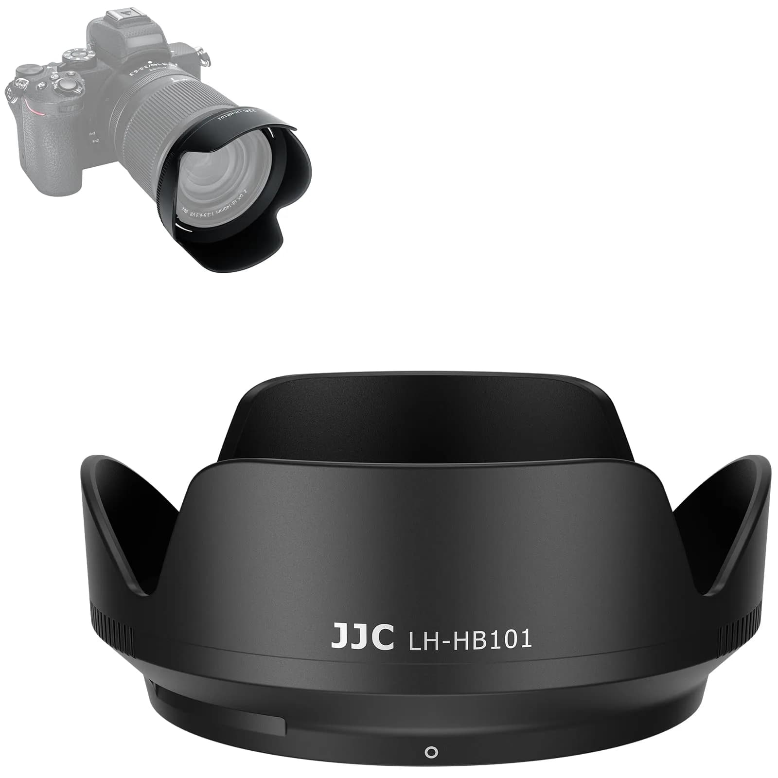 JJC Lens Hood for Nikon NIKKOR Z DX 50-250mm f/4.5-6.3 VR & Z 50mm f/1.8 S Lens | Reversible Shade Replace HB-90A — Replace HB-101