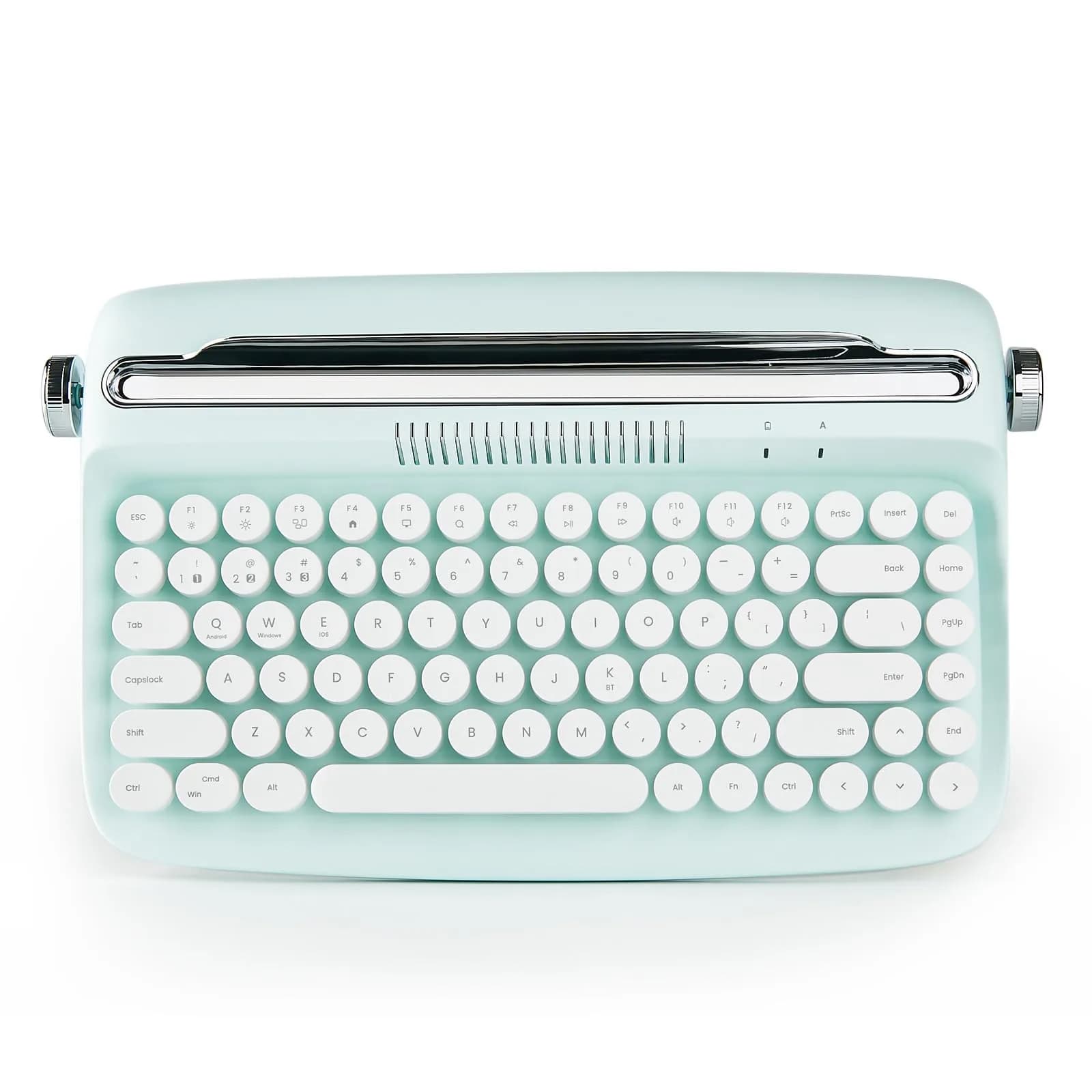 YUNZII ACTTO B303 Retro Typewriter Bluetooth Keyboard (Baby Pink) | 84-Key Compact Wireless Keyboard with Integrated Stand — B303 - English / Sweet Mint
