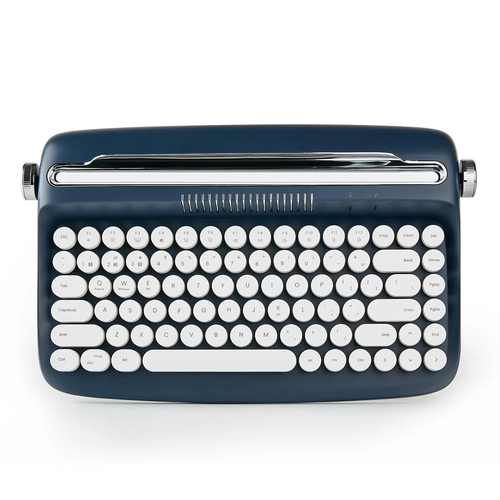 YUNZII ACTTO B303 Retro Typewriter Bluetooth Keyboard (Baby Pink) | 84-Key Compact Wireless Keyboard with Integrated Stand — B303 - English / Midnight