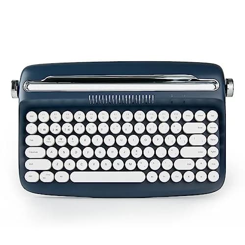 YUNZII ACTTO B303 Wireless Retro Typewriter Bluetooth Keyboard (Midnight) | Compact Vintage Design with 86 Keys thumbnail 1