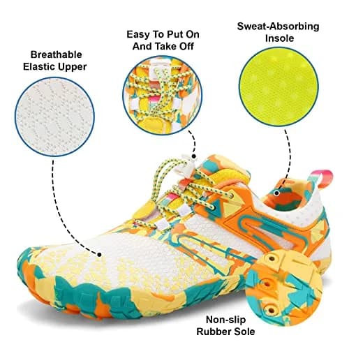 XIHALOOK Wide Toe Water Shoes for Women & Men | Beige Yellow, US Women's 7.5/Men's 6 thumbnail 3