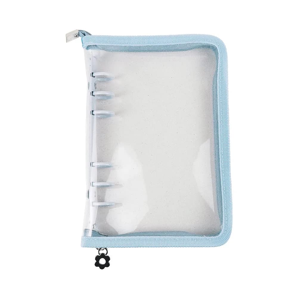 Mogoostry A6 Binder Cover Refillable 6 Ring Notebook Blue | Portable Personal Organizer - main product image