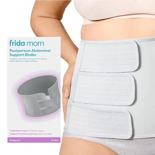 Frida Mom Belly Binder Postpartum Recovery Support 9" High | Adjustable Compression Wrap for Natural & C-Section Birth thumbnail 1
