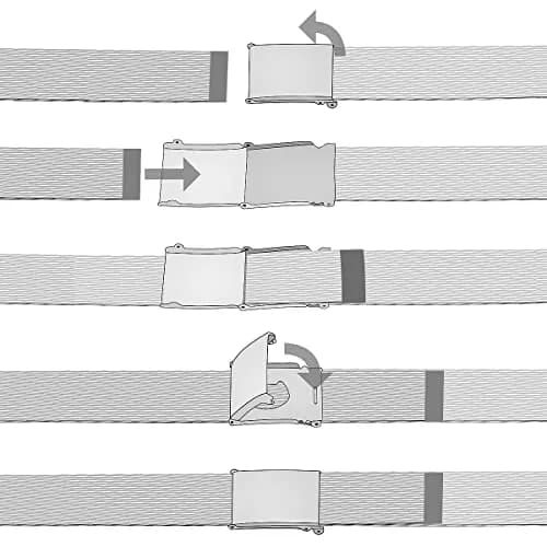 Falari Canvas Web Belt 2 Pack Black & Pink with Silver Buckle | Fully Adjustable Cut-to-Fit for Men (135cm / 53in) thumbnail 6