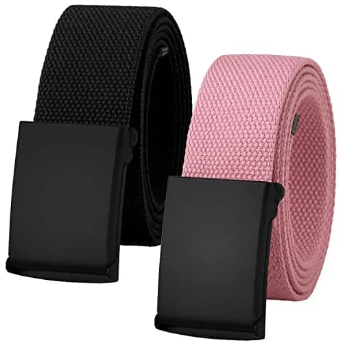 Falari Canvas Web Belt 2-Pack 38cm (1.5 Inch) | Fully Adjustable Cut-to-Fit Flip Top Buckle Belt for Men thumbnail 1