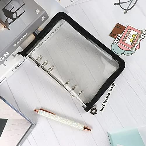 Mogoostry A6 Binder Cover Refillable 6 Ring | Clear PVC Zipper Folder for Personal Organizer thumbnail 8