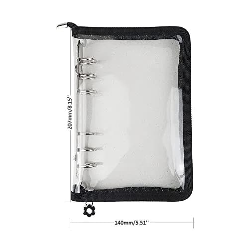 Mogoostry A6 Binder Cover Refillable 6 Ring | Clear PVC Zipper Folder for Personal Organizer thumbnail 2